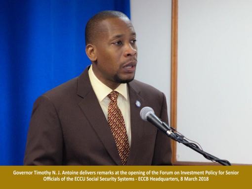 Governor Antoine Gives ECCB’s Commitment to Work with ECCU Social Security Systems Governor Antoine Gives ECCB’s Commitment to Work with ECCU Social Security Systems
