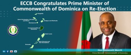 ECCB Congratulates the Prime Minister of the Commonwealth of Dominica on Re-election